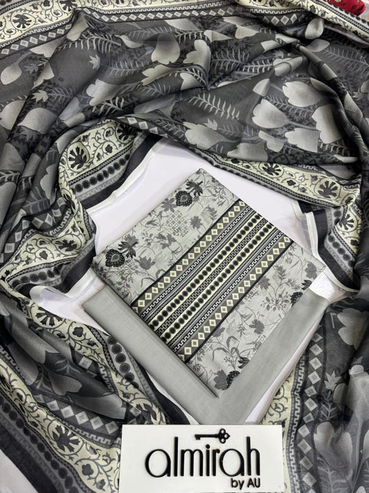 Almirah By AU Lawn Printed 3Piece D-010